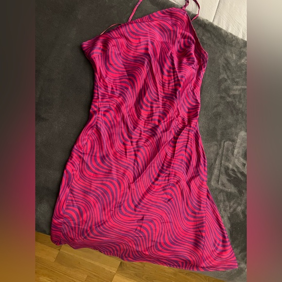 NWT Statement Satin Mini Dress - Picture 6 of 6